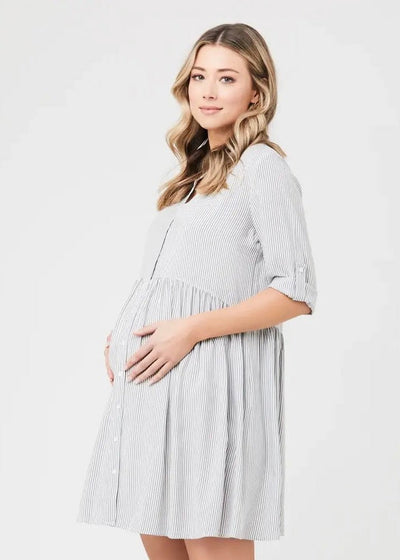 Sam Stripe Dress: Slate - LIV & Company