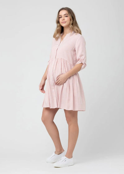 Sam Stripe Dress: Terracotta - LIV & Company