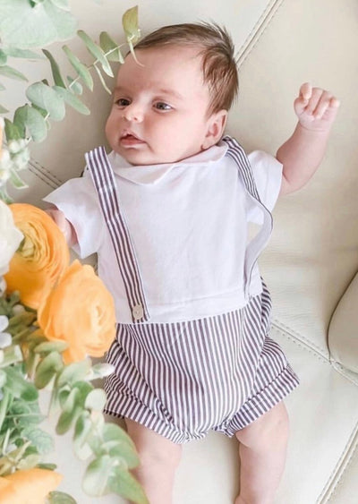 Seersucker Suspenders + Tee Outfit - LIV & Company