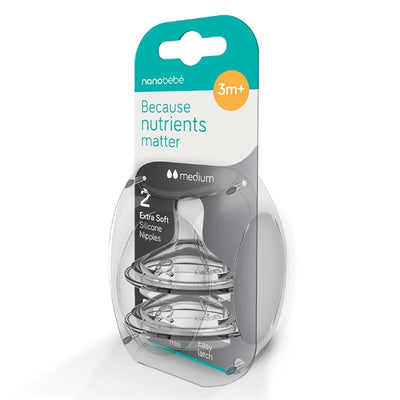 Silicone Baby Bottle Nipples, Medium Flow Rates (2 - Pack) - LIV & Company