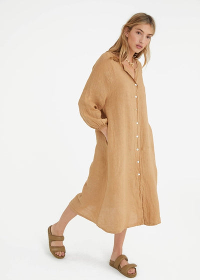 The Camille Dress in Camello - LIV & Company