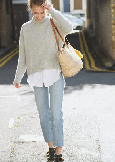 The Cashmere Carmel Sweater - Pebble - LIV & Company