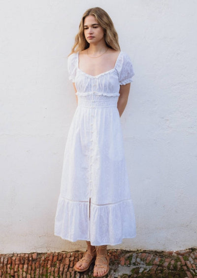 White Mary Eyelet Dress - LIV & Company