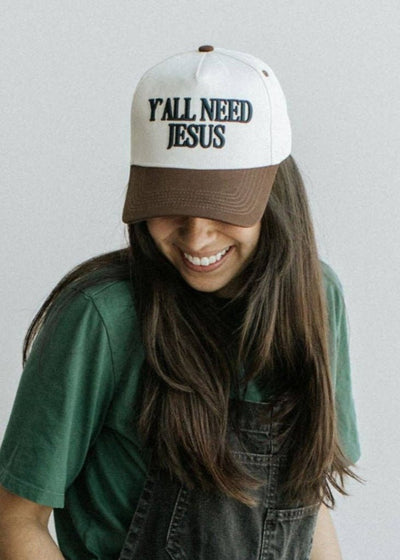 "Y'all Need Jesus" Embroidered Hat - LIV & Company