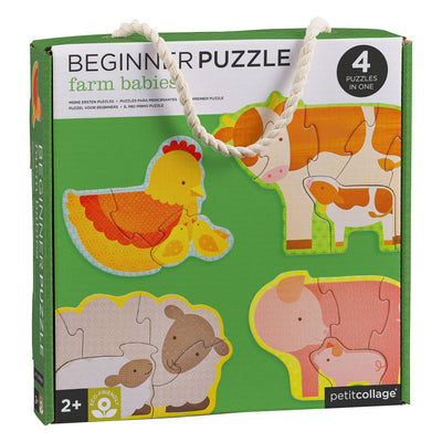 Colorful and engaging beginner puzzle featuring adorable farm animal babies