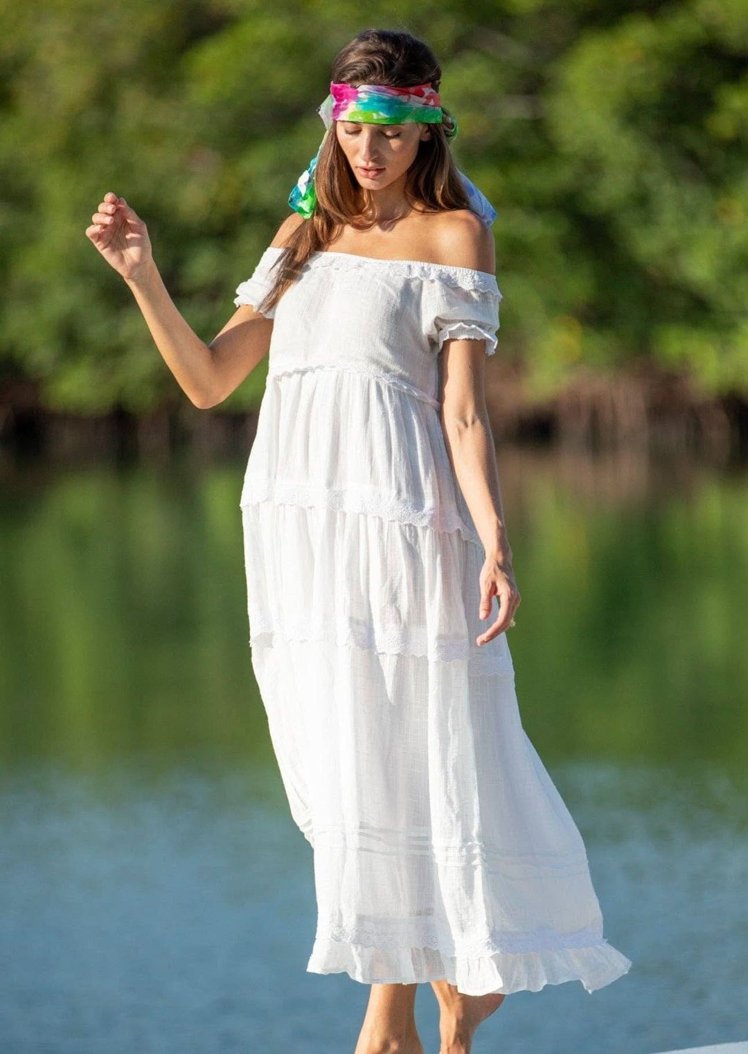 blue dress for baby girl Off White Boho Wedding Dress Long Maxi Gown Raw Cotton Open Back Brida