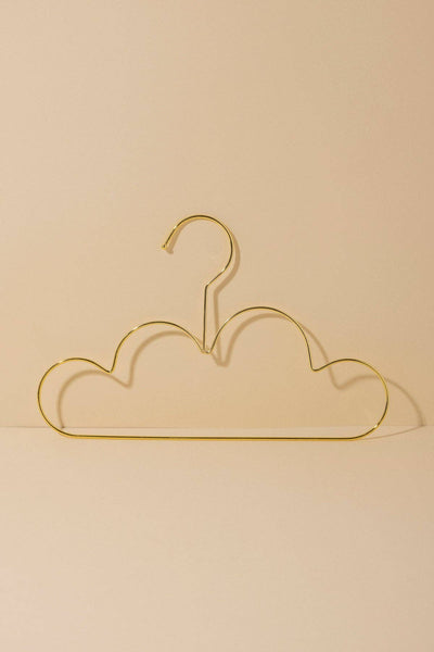 Three elegant and stylish golden cloud-shaped hangers for organizing and beautifying your space