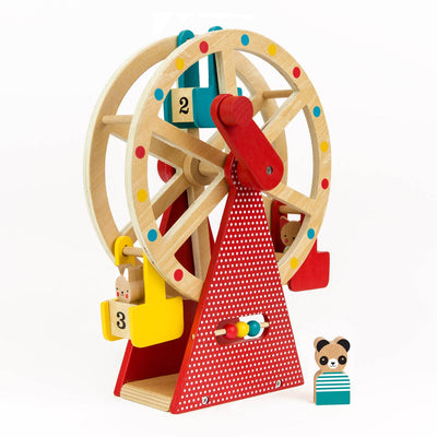 Beautiful and intricately crafted wooden Ferris wheel carnival ride for kids