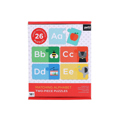 Colorful 2 piece matching alphabet puzzle with letters A-Z for kids learning