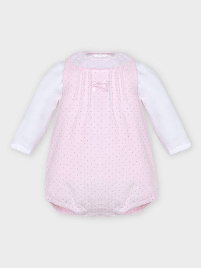 Two-piece pink star printed corduroy set with matching top and bottoms