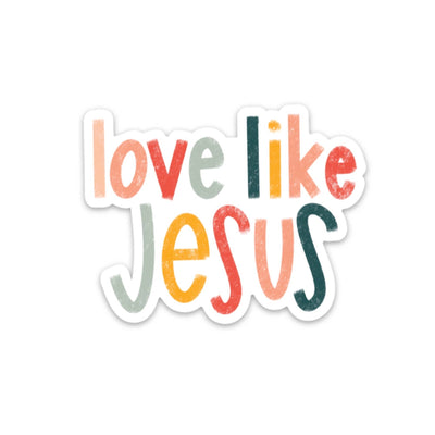 Love like Jesus magnet with colorful design and inspirational message