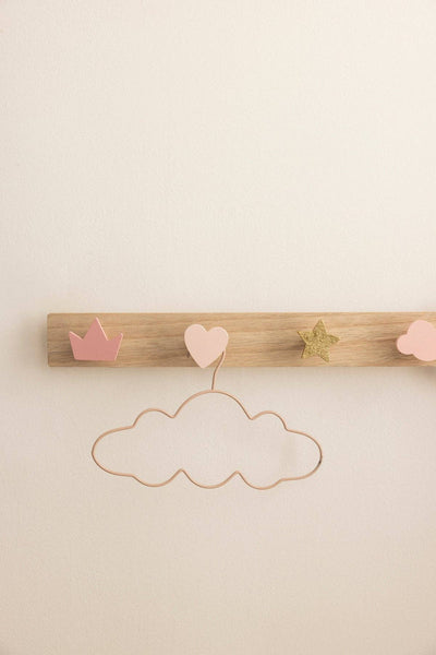 Three elegant pink cloud-shaped hangers, perfect for organizing and displaying clothes