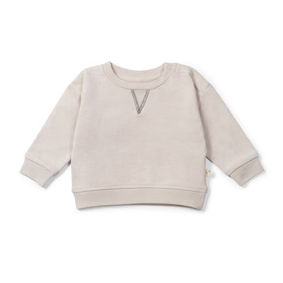 Organic cotton sweatshirt in fog color, cozy and eco-friendly fashion choice