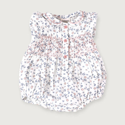 Adorable Sophia Floral Muslin Romper for Babies with Delicate Flower Print