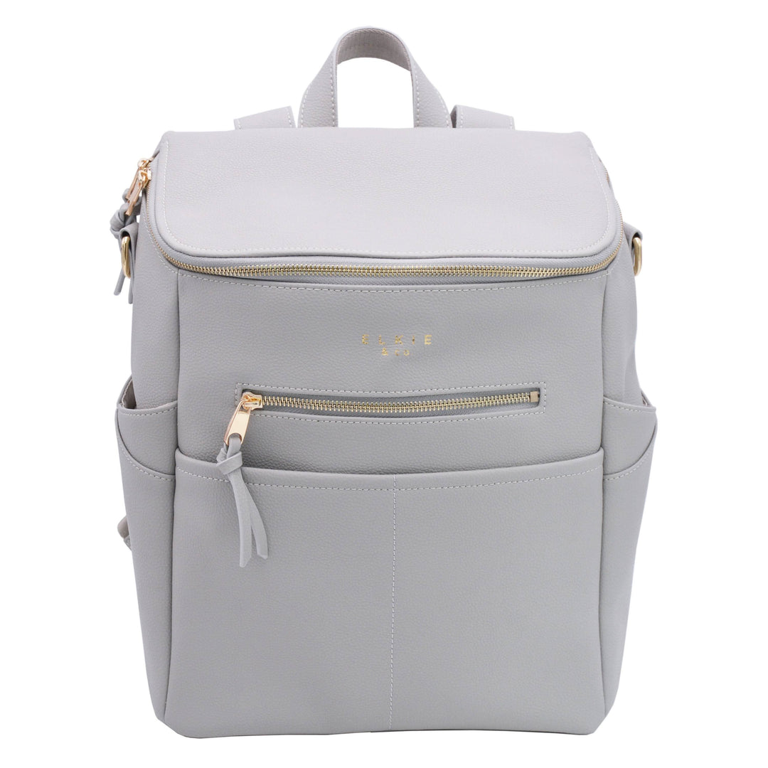 Elkie & Co. The Capri Vegan Leather Diaper Bag Backpack – Stone display picture 3