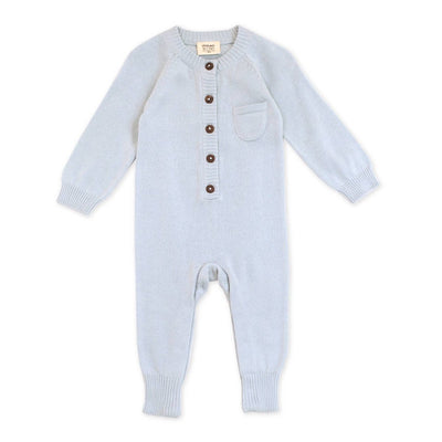 Baby Blue Knit Coveralls - LIV & Company