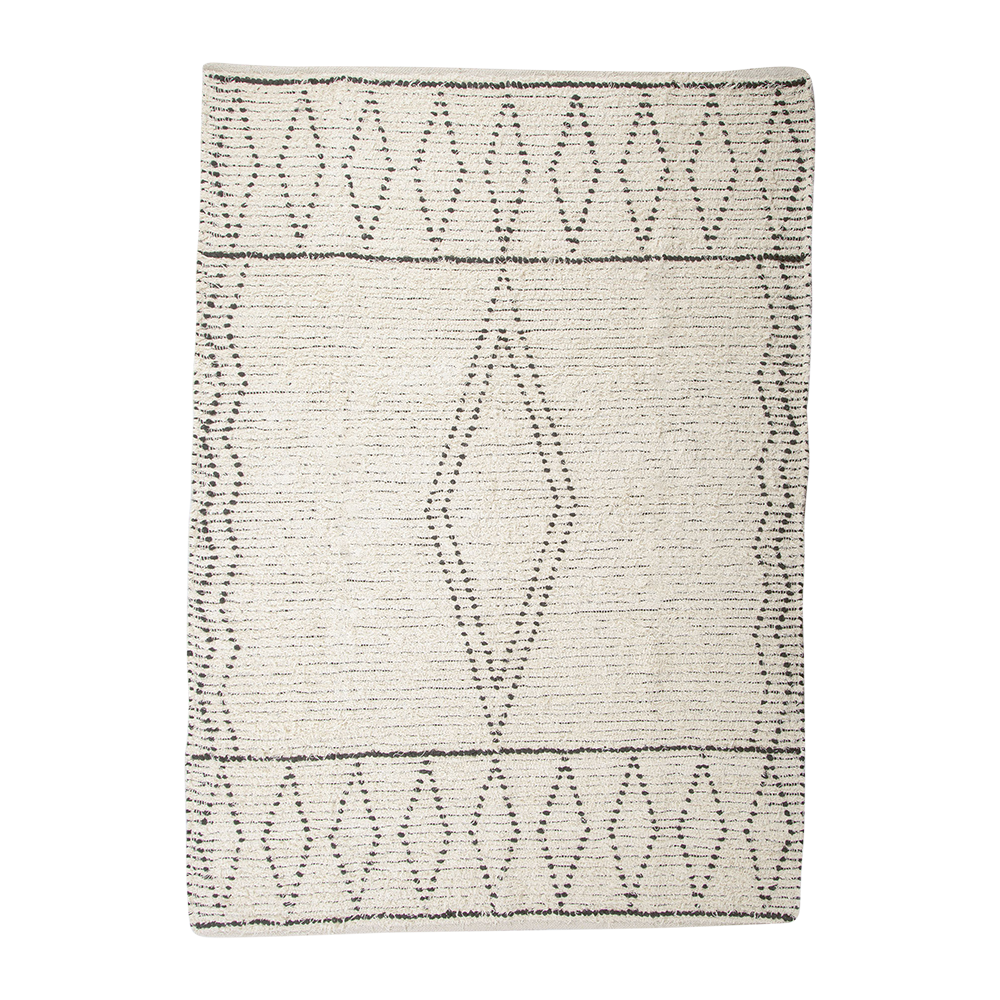 Hand Woven Ezra Rug - Natural Cotton Bohemian Nursery Rug