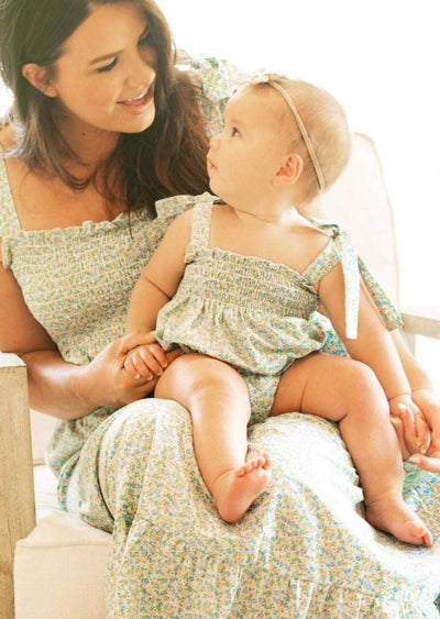 Blue Liberty Smocked Romper - LIV & Company