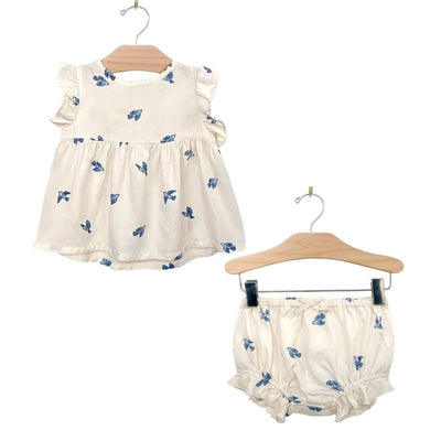Bluebird Printed Dress + Bloomers Set - LIV & Company