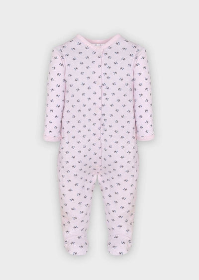 Blush Pink Floral Print Footie - LIV & Company