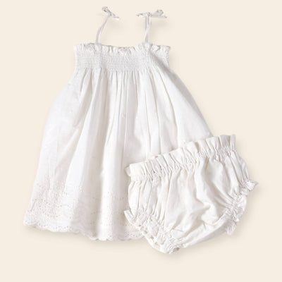 Camille Eyelet Smocked Dress + Bloomer - LIV & Company