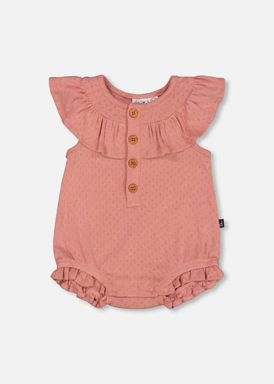 Classic Rose Pointelle Knit Romper - LIV & Company