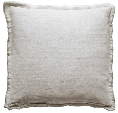 Cotton Fringe Pillow - Beige - LIV & Company