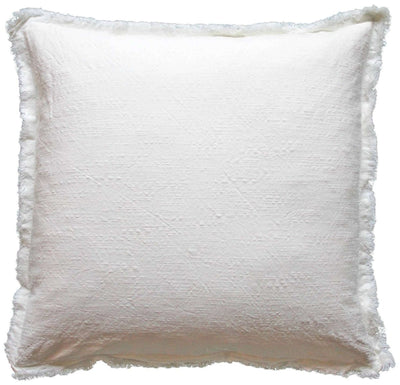 Cotton Fringe Pillow - Ivory - LIV & Company