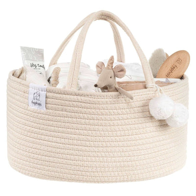 Cotton Rope Diaper Caddy - Beige - LIV & Company