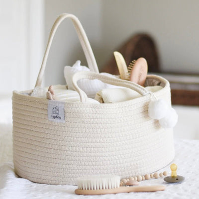 Cotton Rope Diaper Caddy - Ivory - LIV & Company
