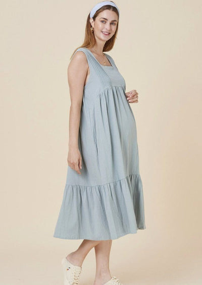 Crinkled Maxi Dress dress LIV Maternity 