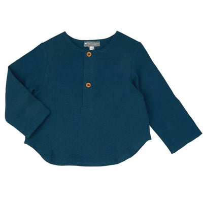 Dark Turquoise Muslin Long Sleeve - LIV & Company