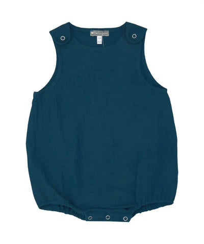 Dark Turquoise Muslin Romper - LIV & Company