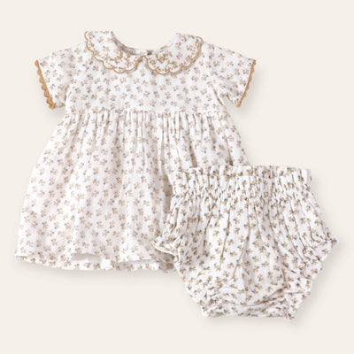 Ditsy Floral Muslin Dress + Bloomer - LIV & Company