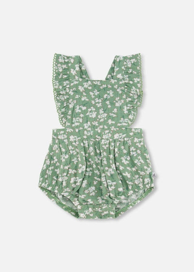 Ditsy Floral Ruffle Muslin Romper - LIV & Company