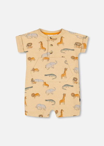 French Terry Jungle Printed Romper - LIV & Company