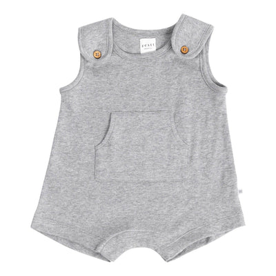 Gray Organic Cotton Tank Romper - LIV & Company