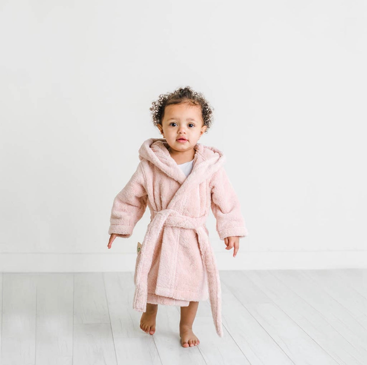 Natemia Organic Cotton Hooded Towel for Babies and Toddlers in Blush