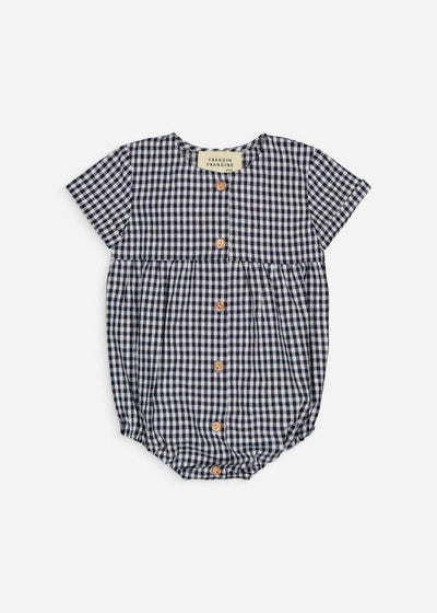 Indigo Gingham Romper - LIV & Company