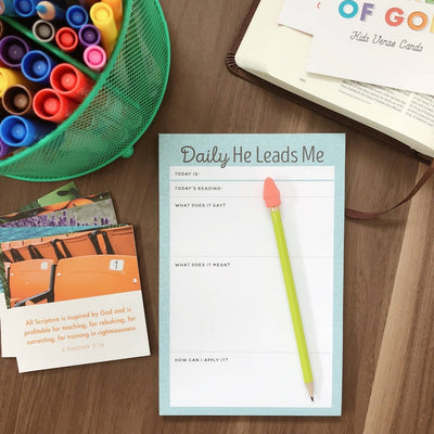 Kids Notepad: Daily He Leads Me - LIV & Company