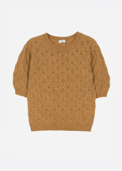 Ledika Short - Sleeve Sweater: Camel - LIV & Company
