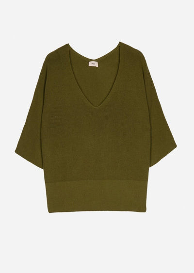 Lenono Knit Sweater: Olive - LIV & Company