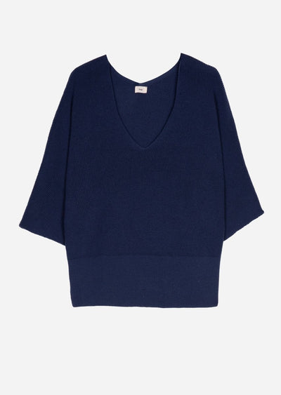 Lenono Loose Knit Sweater: Navy - LIV & Company