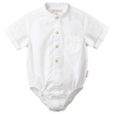 Leo Button Romper - Ivory - LIV & Company