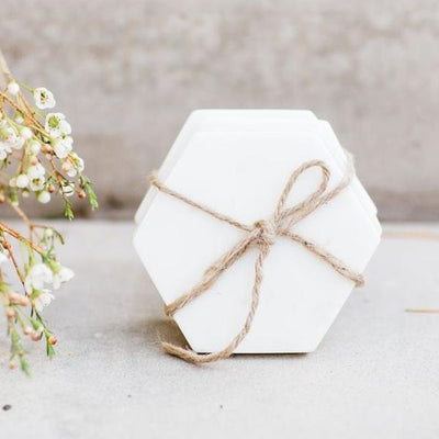 Marble Hexagon Coasters - Set of 4 - LIV & Company
