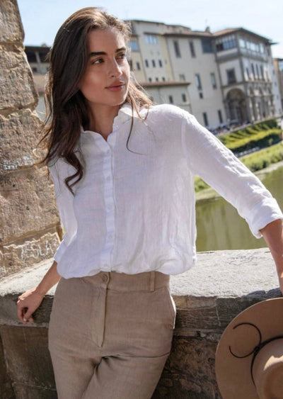 Mari White Linen Shirt - LIV & Company
