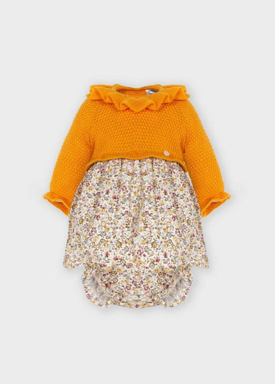 Marigold Knit Floral Dress Set - LIV & Company