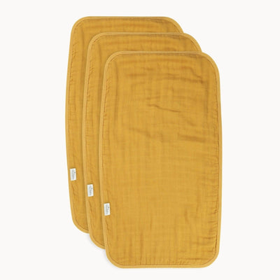 Muslin Bamboo Burp Cloths: Marigold - LIV & Company