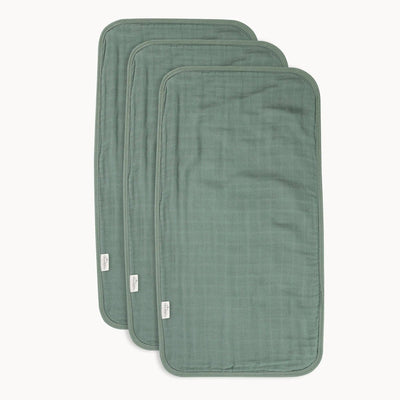 Muslin Bamboo Burp Cloths: Sage - LIV & Company