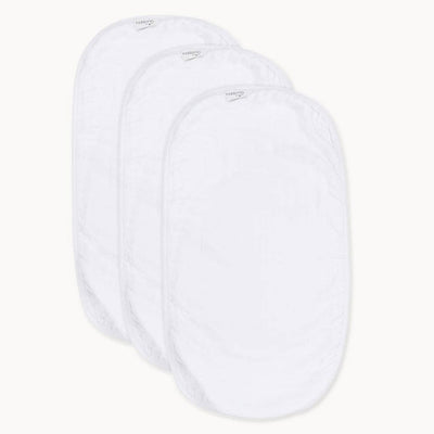 Muslin Bamboo Burp Cloths: White - LIV & Company